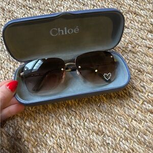 Chloe Iconic Rhinestone Heart Retro Sunglasses y2k